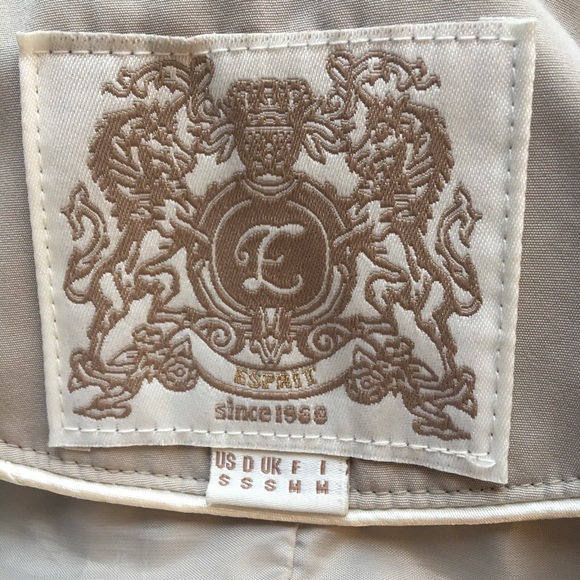 Esprit waterproof hood tan beige raincoat shell - Picture 4 of 8